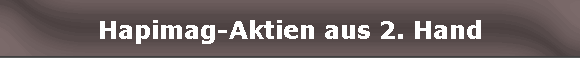 Hapimag-Aktien aus 2. Hand